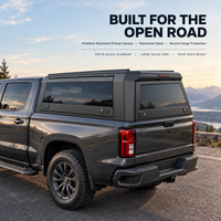 pickup truck canopy with large front windscreen
