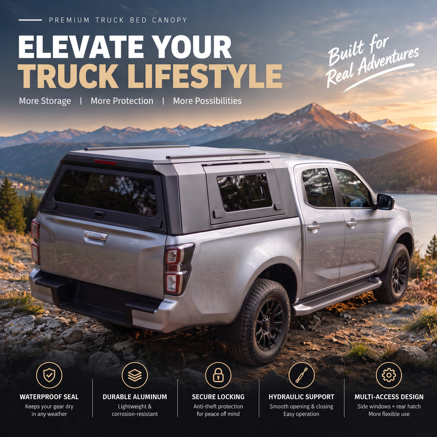 Summitshell Pickup Canopy – Small Sliding Window Model