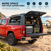 pickup truck canopy with large front windscreen