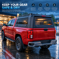 pickup truck canopy with large front windscreen